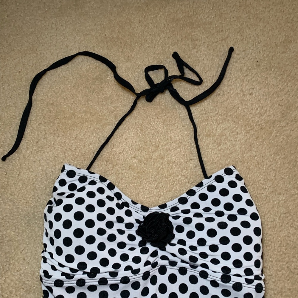 Catalina Suddenly Slim Polka Dot Halter Tankini Swim Top – Size Large (12–14) - Picture 4 of 12